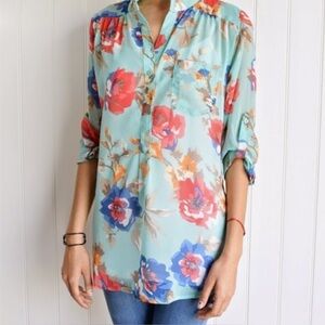 Vibrant Floral Button Down Shirt